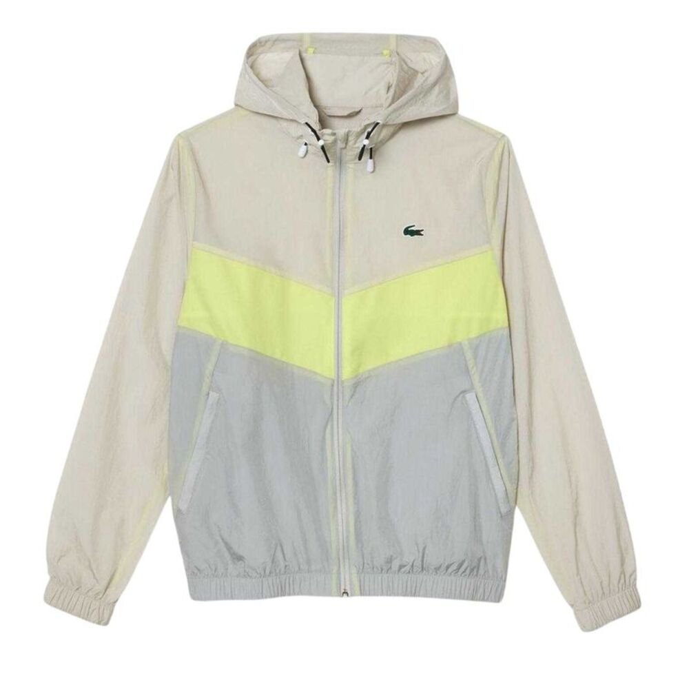 Lacoste Mens Logo Full Zip Blouson Jacket / Gray/Yellow